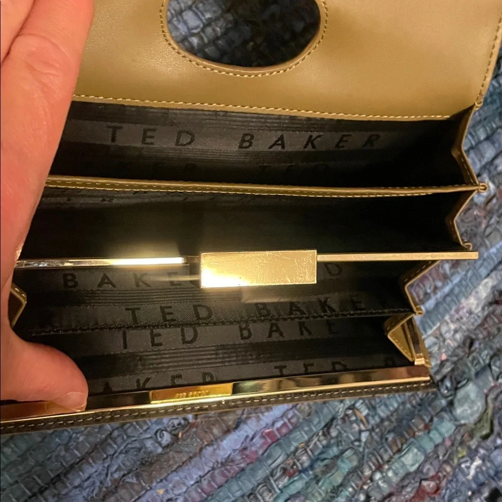 Ted Baker Leopard Print Leather Wallet in Brown and Green